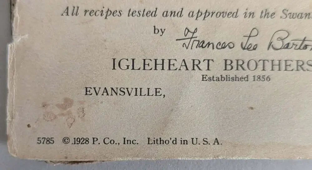 Swans Down Kitchen Recipe Booklet 1928 Igleheart Brothers Inc